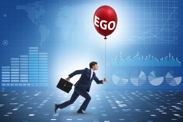 Businessman in excessive ego concept
