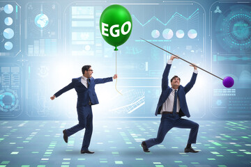 Businessman in excessive ego concept