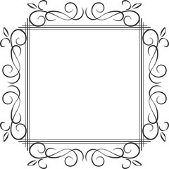 Calligraphic design elements . Decorative swirls or scrolls, vintage frame , label and divider