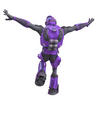 astronaut in green exo suit exploring arround