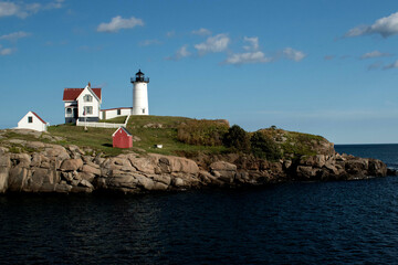 lighthouse on the coast of state Maine.