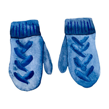 pair of blue Gloves