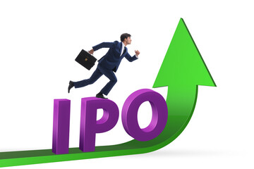 Businessman in the initial public offering IPO concept