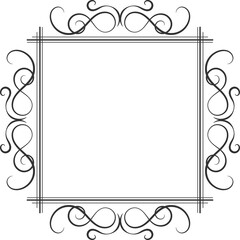 Calligraphic design elements . Decorative swirls or scrolls, vintage frame , label and divider