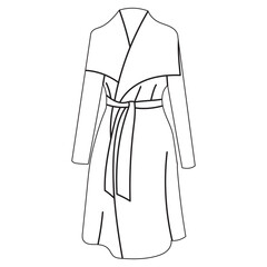 coat sketch ,contour on white background isolated vector