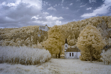 Old castle in infrared
