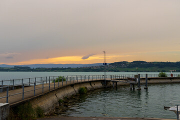 Views of the municipality of Murten in the canton of Freiburg. Switzerland.