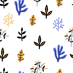 Fototapeta na wymiar pattern with flowers drawn in flat style. vector illustration. design for fabric, paper, etc.