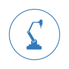 Industrial manufacturing drill robot icon | Circle version icon |