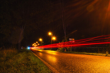 Langzeitbelichtung - Landstrasse - Strasse - Traffic - Travel - Background - Line - Ecology - Highway - Night Traffic - Long Exposure - High quality photo