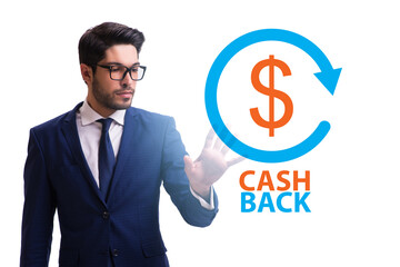 Businessman in the cash back concept