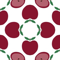 Cartoon doodle apples seamless autumn pattern for wrapping and clothes print and fabrics and kitchen textiles