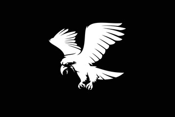 Abstract Eagle fly logo with black background.