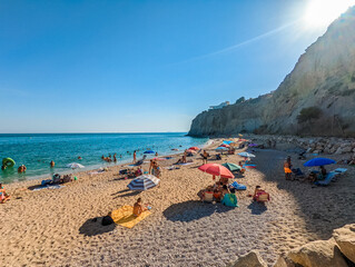 Beach Platja del Paradís near Villajoyosa, Spain