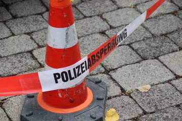 Polizeiabsperrung, Tatort, Unfall, 
