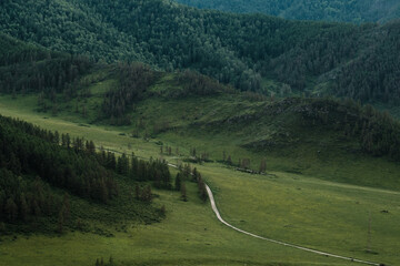 View from the Chike-Taman Pass in the Altai Republic