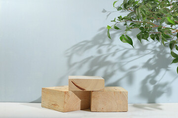 Minimal abstract background for the presentation of cosmetic products. Premium empty podium with...
