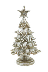 Small silver tree decoration  isolated on transparency photo png file 