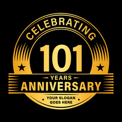 101 years anniversary celebration design template. 101st logo vector illustrations.
