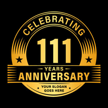 111 years anniversary celebration design template. 111th logo vector illustrations.
