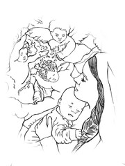 Mother and Child with Angels Series 1