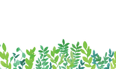 Fototapeta premium 水彩画。水彩タッチの草木イラスト。水彩風ベクター草木イラスト。