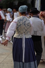 Basque folk dance exhibition in the old town of Bilbao