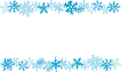 Fototapeta premium 水彩画。水彩タッチの雪の結晶ベクターイラスト。雪の結晶のベクターフレーム。Watercolor painting. Snowflake vector illustration with watercolor touch. Snowflake vector frame.