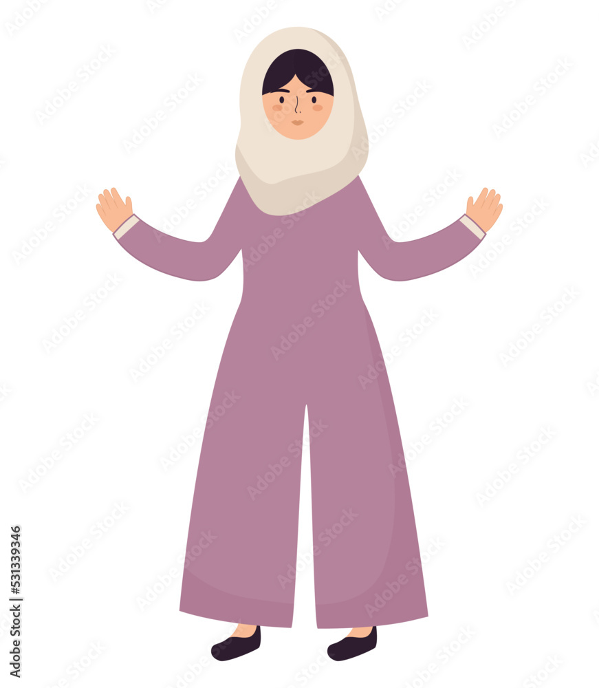 Wall mural muslim woman illustration