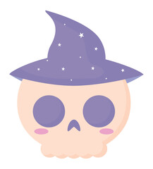 skull with witch hat
