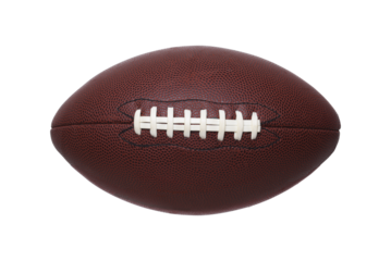 Closeup of a  Professional Style American Football with the laces up.