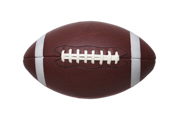 Fototapeta Closeup of a Collegiate Style American Football with white stripes and the laces up. obraz