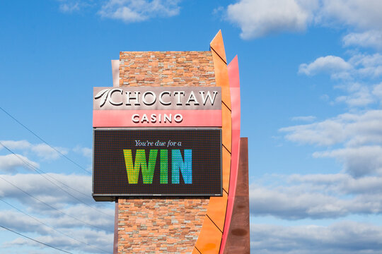 Choctaw Casino sign at McAlister, Oklahoma