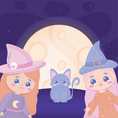 Fototapeta premium witch night poster
