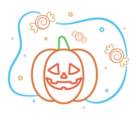 halloween pumpkin and candies
