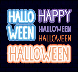halloween letterings set