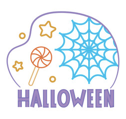 halloween lettering and spider web