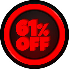 TAG 61 PERCENT DISCOUNT BUTTON BLACK FRIDAY PROMOTION FOR BIG SALES