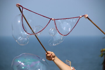 soap bubble in a rope