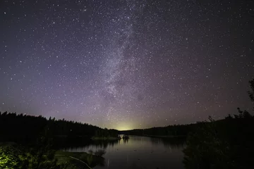 Foto op Canvas Milky Way Above Paradise Lake © Tiffani