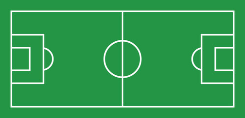 Vector graphic of football field. Green soccer field illustration with flat design style. Suitable for poster or content design assets