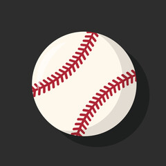 Vector graphic of baseball ball. Baseball or softball equipment illustration with flat design style. Suitable for poster or content design assets