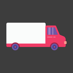Vector graphic of truck. Red truck illustration with flat design style. Suitable for content design assets