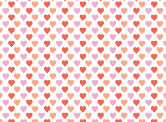 Cute pastel pink heart pattern background vector.