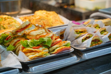 grilled chicken hamberger with vegetables
