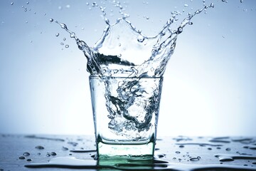 This is a picture of water scattered in a glass from ice.
