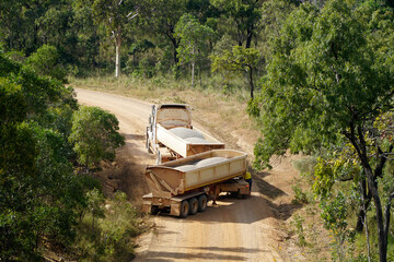 Jackknife truck on road to Lockhart Cape York