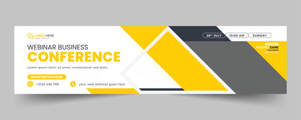 Webinar business conference and marketing agency linkedin banner template