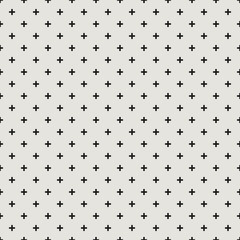 monochrome mini plus cross shape in geometrical symbol on light pastel green grid seamless pattern for background, texture, wallpaper, banner, label, cover, print etc. vector design
