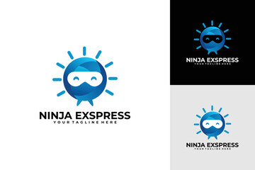 Fototapeta premium ninja express logo vector design template